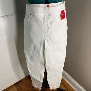 Spanx Distressed White Ankle Jeans